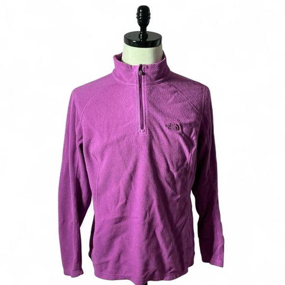 The North Face Fleece Pullover 1/4 Zip Jacket Outdoor Warm Layer Purple - Picture 1 of 4